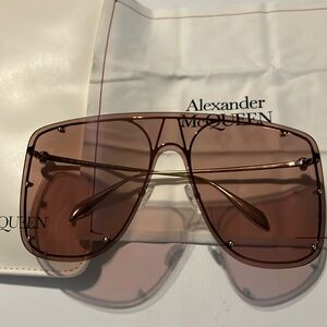 Alexander McQueen shield sunglasses gold/brown